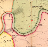1852 Jefferson County map showing the Retreat tract