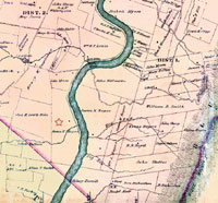 1883 Jefferson County map showing the River Farm